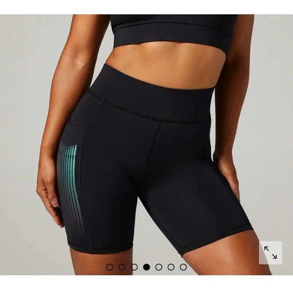 SAVAGE X FENTY Band-It High-Waist Bike Short Black Caviar/Oil Slick SZ L New - Picture 1 of 16